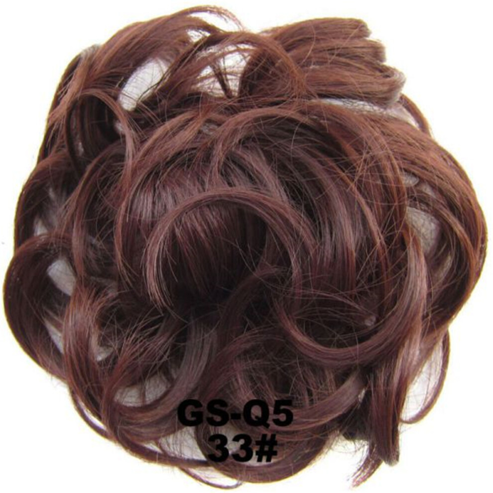 Unisex Synthetic Flexible Hair Buns Curly Scrunchy Chignon Elastic Messy Wavy Scrunchies Wrap For Ponytail Extensions For Women