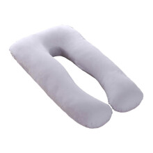 Cotton pillowcase for U-shaped pregnancy pillow Washable comfortable pillowcase for side pillow [PB] Grey 70x130cm
