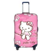 Hello Kitty(193)Travel Suitcase Protector Pink Cat Elastic Washable Protective Baggage Covers With Concealed Zipper For 18-32 Inch Suitcase-(Small)
