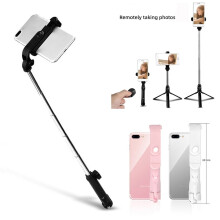 SUSUchens XT10 Telescopic Wireless Bluetooth-compatible Remote Control Phone Selfie Stick Tripod Black