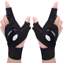 LINLIN LED Flashlight Gloves, Fingerless Night Light for Outdoor Work, Hunting, Fishing, Camping - Compatible with Hands