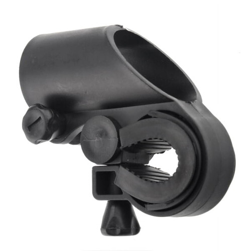 Durable Bike Handlebar Mount LED Flashlight Torch Clip Holder Stand (Black) 1
