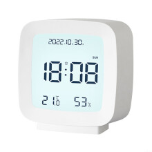 Aceovo Multifunctional Digital Alarm Clock With Voice Control And Temperature Display White