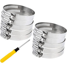 Juesi Stainless Steel Pool Hose Clamps (27mm - 50mm) 1-2 inch for Replacement Hose for Above Ground Pools (10 PCS)