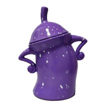 Jar with Attitude, Large Ceramic Jar with Lid, Cute Creative Food Storage Jar with Airtight Lid for Coffee, Tea, Sugar and Spices - Perfect Purple