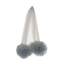 JANDEL Flower Ball Bed Decor, Baby Bed Mosquito Net Hanging Flower Ball Crib Accessories, Wall Pendant Decoration for Kids Room, Gray