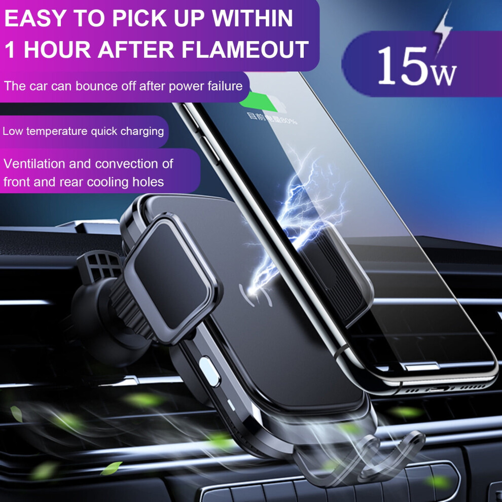 Car Intelligent Induction Wireless Charger 15W Auto-Clamping Car Charger Mount, Smart Home Accessories 9130661643962