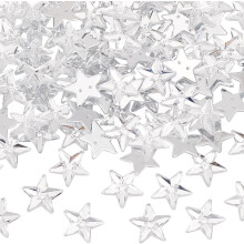 100Pcs Star Shape Sew on Rhinestone 14x13mm Clear Acrylic Rhinestones with 2 Holes, Flat Back for Clothes, Jewelry, DIY Crafts