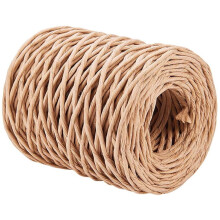55Yards 2mm Floral Iron Bind Stem Wire Paper Wrapped Rattan Rope Rustic Paper Twine for DIY Crafts Gift Wrap Weaving Basket