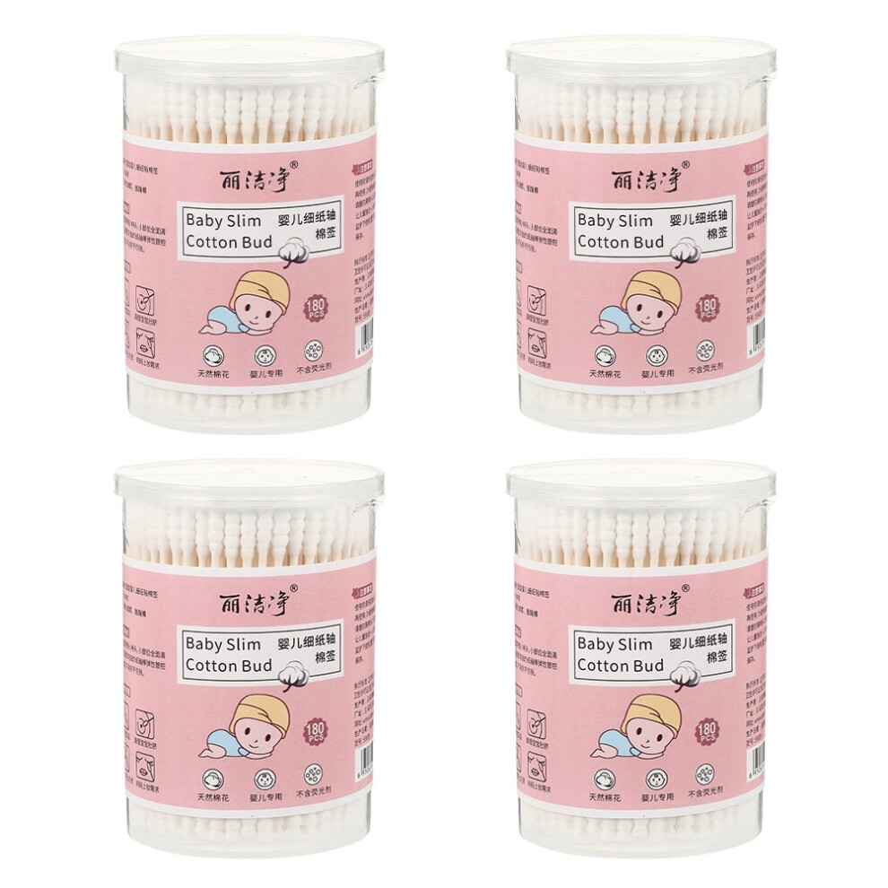 4 boxes of Baby Swabs Ear Cleaning Swabs Practical Swabs Infant Cotton Bud