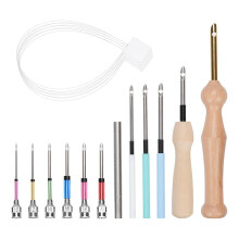 16pcs Punch Needle Kits, Punch Needle Tool Punch Needle Embroidery Kit for Adults Beginner Floss CrossStitch DIY Craft