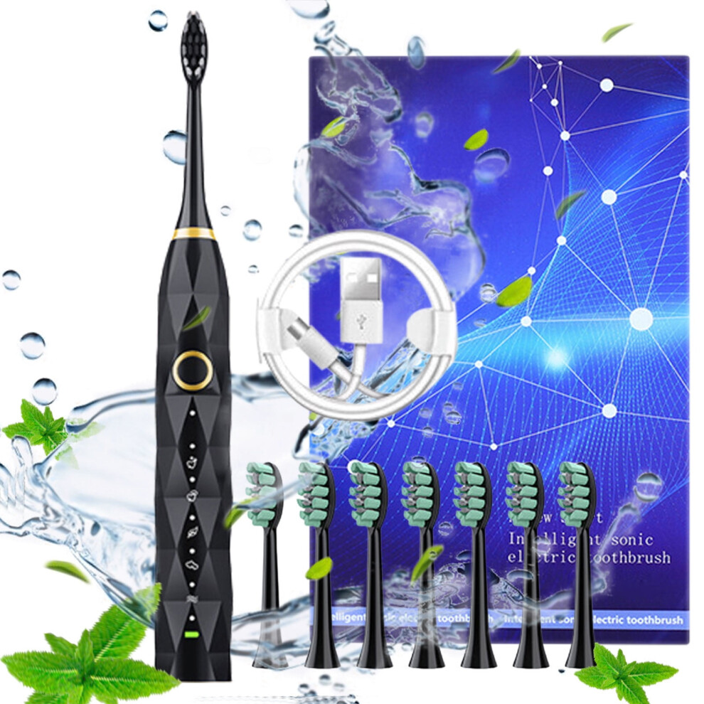Zssyw Electric Toothbrush with 8 Heads, 5 Modes, Timer & IPX8 Waterproof - Upgraded Sonic Toothbrush for Adults/Kids