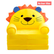 amousa Plush Foldable Kids Sofa Cover 2 In 1 Foldable Children Sofa Cute Cartoon Lazy Sofa Pillowcase Without Liner Filler