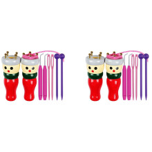 Knitter Tool 4 Pack, Wooden Knitting Set Spool Knitting Doll Knitting Toy for Making Bracelets, Etc