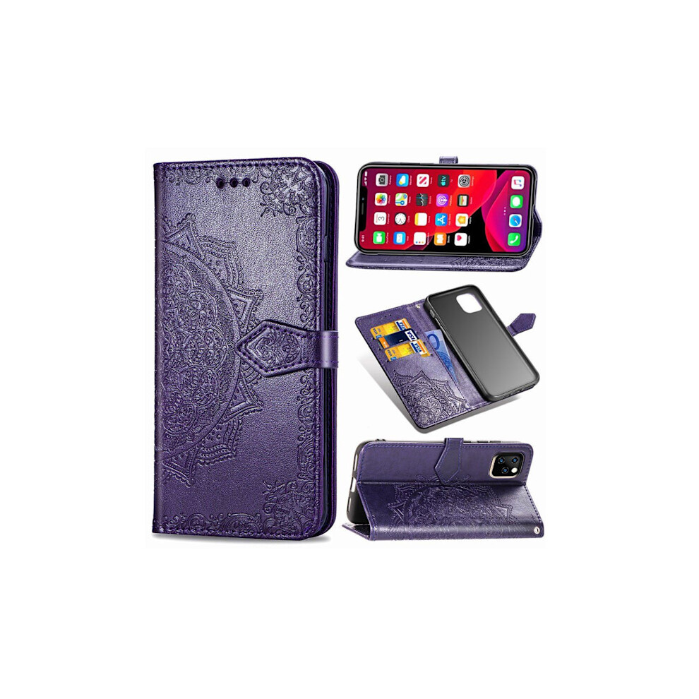 Mandala Leather Compatible With Iphone 11 Case - Purple 9170372872114