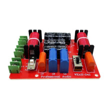 (As show, Black) 400W Pure Bass Subwoofer Crossover Frequency Distributor Divider 2 Way Speaker