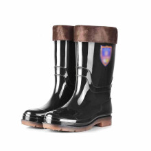 Men's Waterproof Rubber Work Boots with SlipResistant Tread and Removable Warm Sock, Size 9 Black