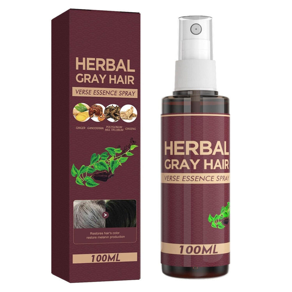 Gray Herbal Hair Spray With Polygonum Multiflorum, Hair Darkening And Color Restore, Nourishes Follicles