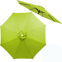 Replacement Patio Umbrella Canopy 2.5m 6 Ribs Durable Polyester Garden Parasol Cover
