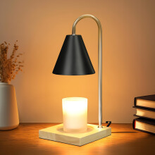 Candle Warmer Lamp with 3 Bulbs, Adjustable Dimmable Electric Candle Warmer for Jar Candles, Black