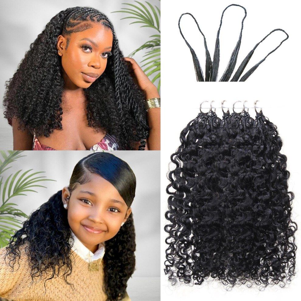 Unisex Human Hair Crochet Braids 18 Inch Afro Kinky Curly Extensions Prelooped Knotless Natural Look