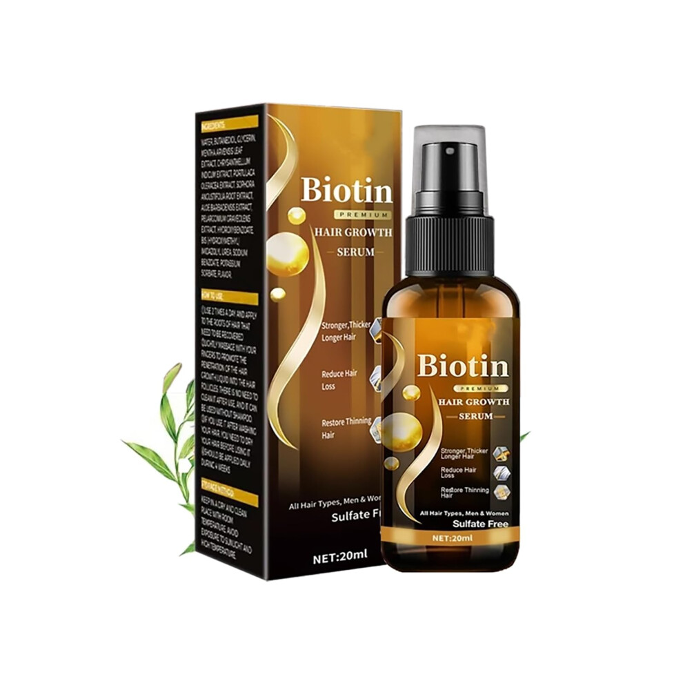 Biotin Hair Growth Serum with Ginseng and Ginger, Strengthens Follicles and Hydrates Scalp