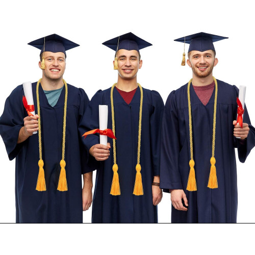 Graduation Honor Cords 12 Pack Bright Gold Extra Long Durable Polyester for Ceremony 2