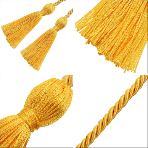 Graduation Honor Cords 12 Pack Bright Gold Extra Long Durable Polyester for Ceremony 1