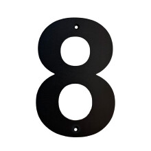 8 Inch Black Stainless Steel House Number 8, Modern Weatherproof Rustproof Design for Home Mailbox