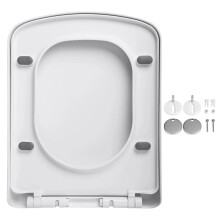 Square Soft Close Toilet Seat with Quick Release, Adjustable Hinge, Fixing for Modern Bathroom