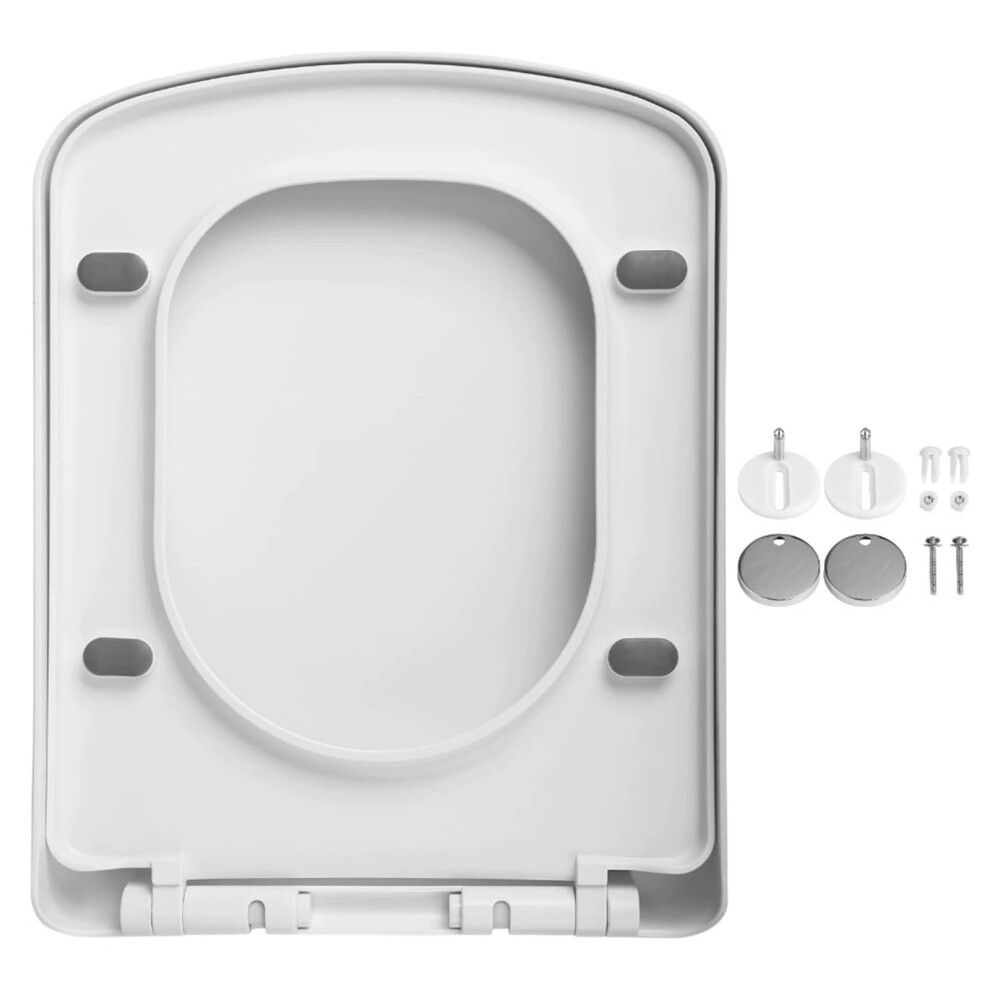 Square Soft Close Toilet Seat With Quick Release, Adjustable Hinge, Fixing For Modern Bathroom 9070919686931