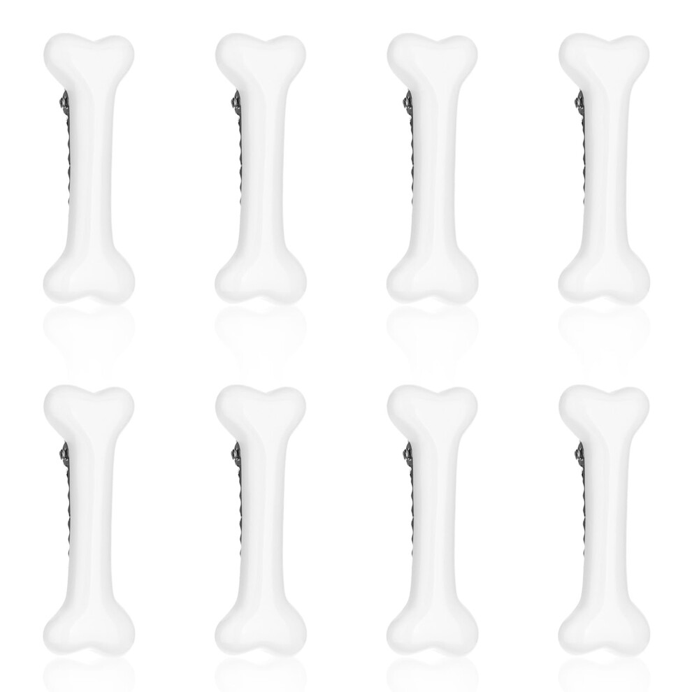 Unisex White Bone Hair Clips With Realistic Bone Design For Halloween Cosplay And Costume Party