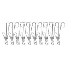 Stainless Steel Binder Clips, Stainless Steel Clothespins with Hooks, Universal Metal Clips for Kitchen and Bathroom