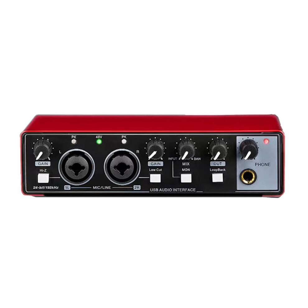 Sound Card Studio Record Professional Usb Audio Interface Sound Equipment 48V Phantom For Recording Red 9180479533252