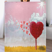 Throw Blanket for Couch 50x60 Inches, Red Heart Tree, Soft Cozy Flannel Fleece, Custom Valentine Gift, Lightweight Warm Fuzzy Blanket for Bed Sofa