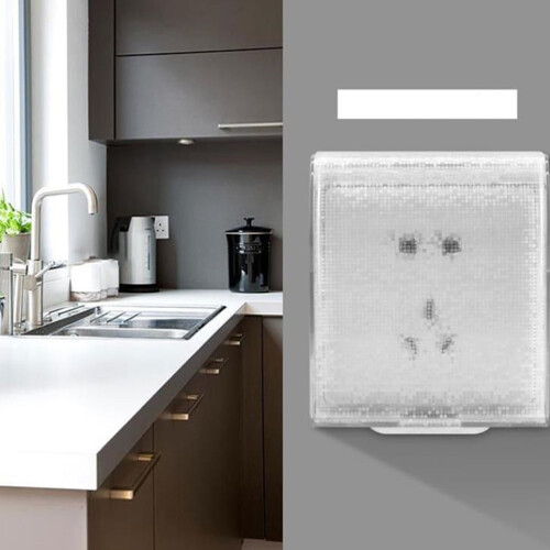 Wall Socket Face Waterproof Cover Electrical Outlet Plug PC White 2 Pcs 1