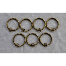 Urbanest 1 1/2" Metal Curtain Rings With Eyelets, Set of 28, Antique Brass