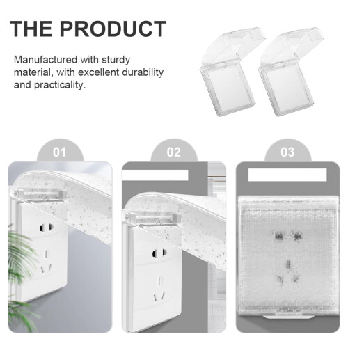 Wall Socket Face Waterproof Cover Electrical Outlet Plug PC White 2 Pcs 2