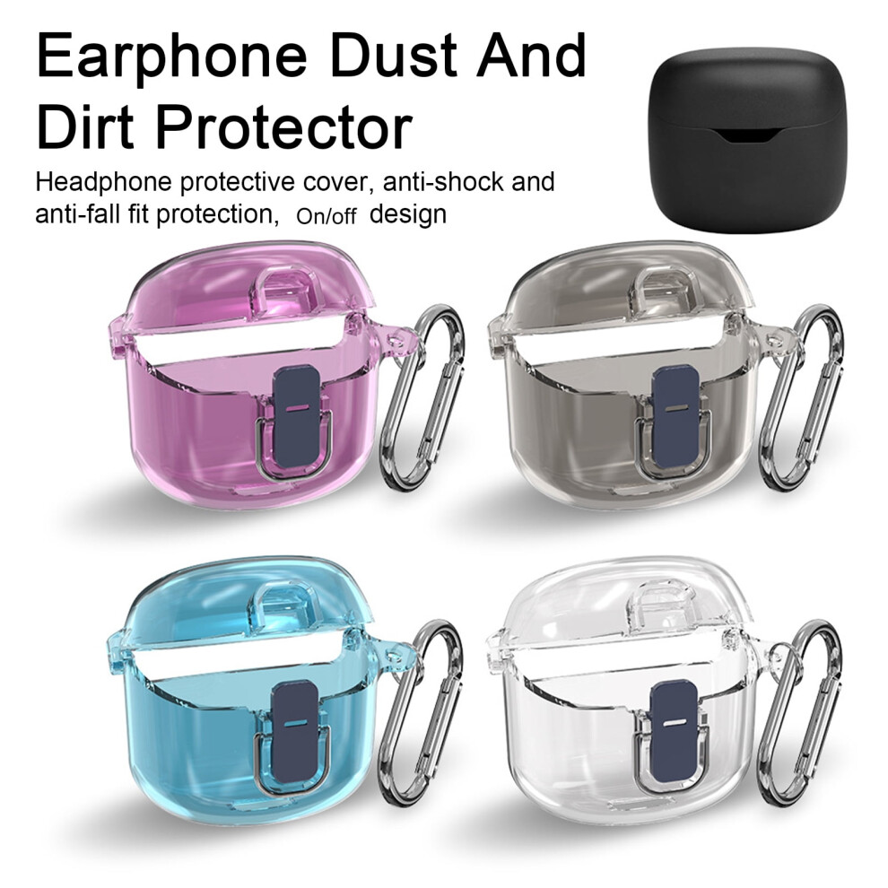 Susuchens Transparent Earphone Protective Case Dustproof Waterproof Wear-Resistant Protective Case For Compatible With Jbl Tune Flex Headphones Grey 9557311221354