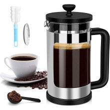 French Press Coffee Maker 34 Oz, Large with 3 Filters, Heat Resistant Borosilicate Glass, Compatible with Coffee Brewers, Ideal Gift for Coffee