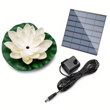 Solar Water Fountain with Lotus Leaf, Compatible with Bird Bath, Fish Tank, Pool - Solar Powered Pump with Nozzles