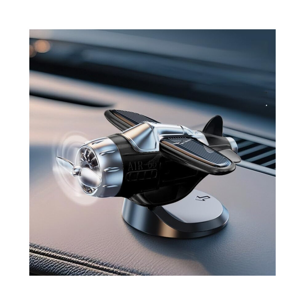 Solar Powered Rotating Car Air Freshener With Continuous Fragrance Diffusion, Black 9455672629478