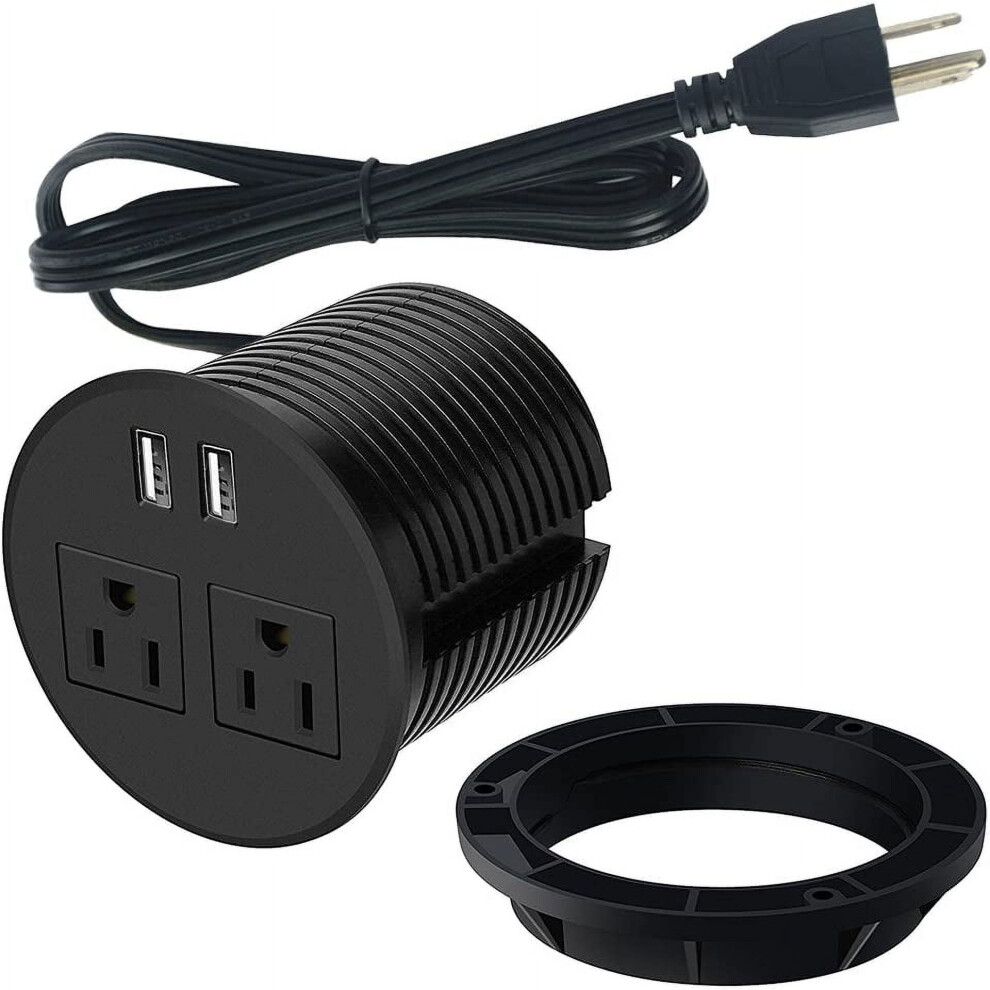 Desk Power Grommet With Usb 3 Inch Usb Grommet For Conference Desk Hole Power Station Hub 2 Ac Outlets 2 Usb Ports 6.56 9418476364662