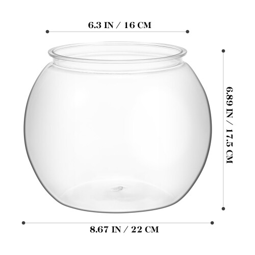 Clear Plastic Fish Bowl Terrarium Aquarium Vase Decoration 2