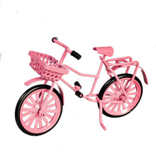 SM.BICYCLE W/BASKET/PINK Miniature Scale