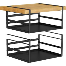 2 Pack Under Shelf Basket, Black Metal Organizer, Heavy Duty Slide-in Hanging Basket Compatible with Cabinet, Pantry, Desk