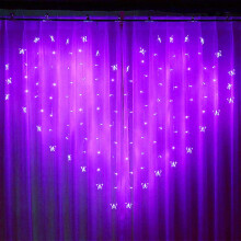 LINLIN Heart Window Curtain Icicle Lights, 34 Butterfly 128LED 8 Modes Battery-Powered Fairy Lights for Christmas Wedding Party Decor