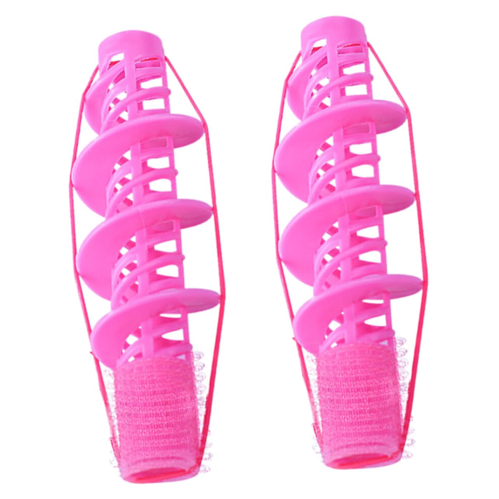 Pink Hair Curling Rods 2Pcs Plastic Spiral Perm Rods For All Hair Types Jumbo For Defined Curls