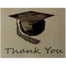 Brown Graduation Thank You Cards 24 Count - Blank Inside with Envelopes - A2 Size (5.5”x4.25”)