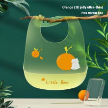 Baby eating bibs, ultra-light and ultra-soft rice bibs, children's complementary food bibs, orange patterns